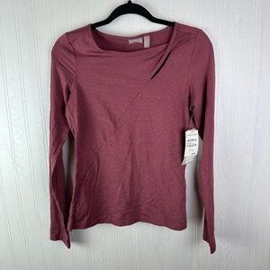 Z by‎ Zella Women's Canyon Long Sleeve Tee in Burgundy Crush Size Small NWT